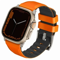 Ремешок Uniq LINUS Airosoft silicone для Apple Watch 49/45/44/42 мм, Orange, оранжевый