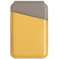 Кардхолдер-подставка Uniq LYDEN DS MagSafe, Yellow/Flint Gray, желтый/серый