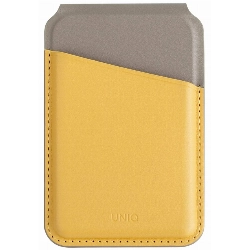 Кардхолдер-подставка Uniq LYDEN DS MagSafe, Yellow/Flint Gray, желтый/серый