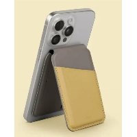 Кардхолдер-подставка Uniq LYDEN DS MagSafe, Yellow/Flint Gray, желтый/серый