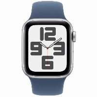 Умные часы Apple Watch Series SE Gen 2 40 мм Aluminium Case, Silver/Denim Sport Band, серебристый/деним - S/M