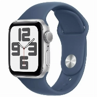 Умные часы Apple Watch Series SE Gen 2 40 мм Aluminium Case, Silver/Denim Sport Band, серебристый/деним - S/M