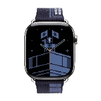 Apple Watch Hermès Series 11 46 мм, Silver Titanium Case, Bleu Nuit Faubourg Party