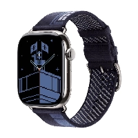 Apple Watch Hermès Series 11 46 мм, Silver Titanium Case, Bleu Nuit Faubourg Party