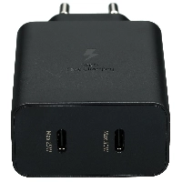 Samsung Power Adapter 50w Duo + cable, Black, черный