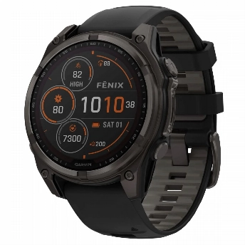 Умные часы Garmin Fenix 8, 47 мм Solar Sapphire Carbon Gray DLC Titanium Black / Pebble Gray