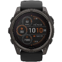 Garmin Fenix 8, 51 мм, Solar Sapphire Carbon Gray DLC Titanium Black / Pebble Gray