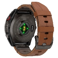 Garmin Fenix 8 Pro, 47 мм, AMOLED Sapphire Carbon Grey DLC Titanium/Chestnut Leather Band + Pabble gray silicone