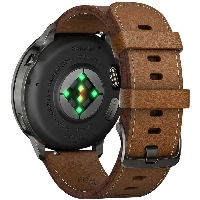 Garmin Venu 4 45mm Slate/Black with Brown Leather Band, коричневый