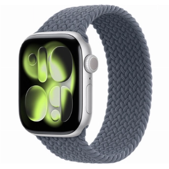 Умные часы Apple Watch Series 11 42 мм, Silver Aluminum Case, Anchor Blue Braided Solo Loop