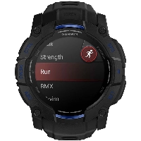 Умные часы Garmin Instinct 3, 50 мм, AMOLED, Black/Bolt Blue, черный/синий