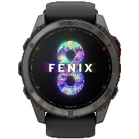 Умные часы Garmin Fenix 8, 51 мм, Microled Sapphire Lens Carbon Grey DLC Tinanium With /Pebble Gray Silicone Black