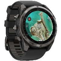 Умные часы Garmin Fenix 8, 51 мм, Microled Sapphire Lens Carbon Grey DLC Tinanium With /Pebble Gray Silicone Black