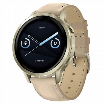 Смарт-часы Garmin Venu 4 41mm Lunar Gold / Bone + Light Sand Leather Band