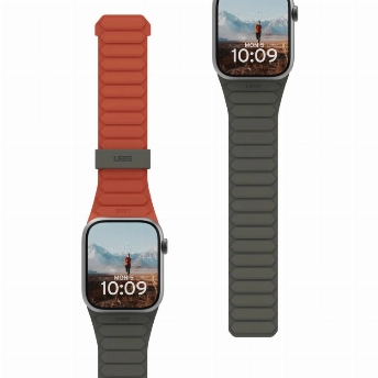 Ремешок Pathfinder Strap Silicone (UAG) для Apple Watch 49/45/44/42 мм, Olive/Rust, оливковый/рыжий