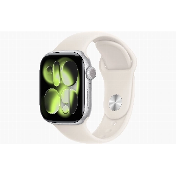 Умные часы Apple Watch Series 11 46 мм, M/L 140-245 мм, Silver Aluminum Case, Starlight Sport Band