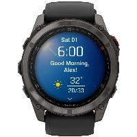 Умные часы Garmin Fenix 8 Pro, 47 мм, AMOLED Sapphire Carbon Gray DLC Titanium Black/Pebble Gray