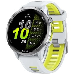 Умные часы Garmin Forerunner 970, Titanium Whitestone/Translucent Amp Yellow, белый/желтый