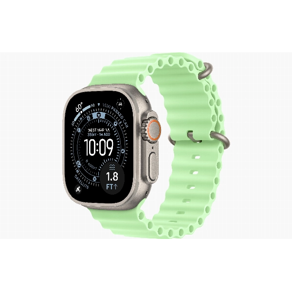 Умные часы Apple Watch Ultra 3 49 мм, Titanium Case with Ocean Band, Neon Green
