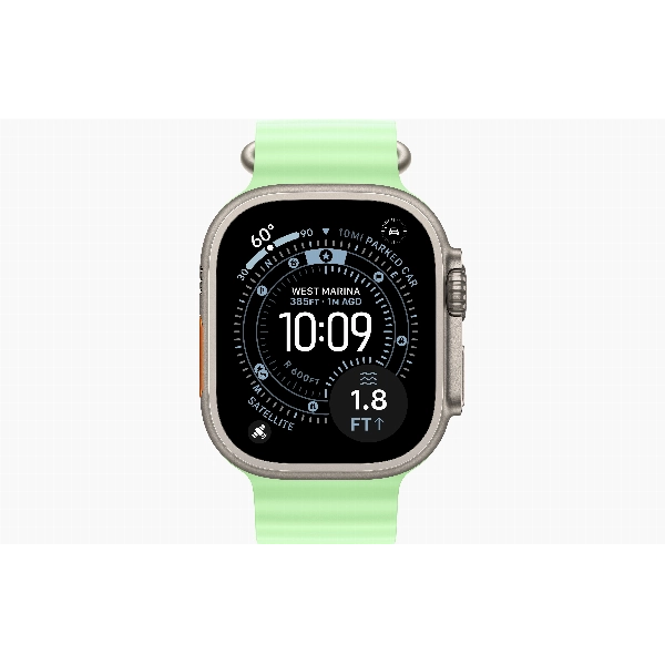 Умные часы Apple Watch Ultra 3 49 мм, Titanium Case with Ocean Band, Neon Green