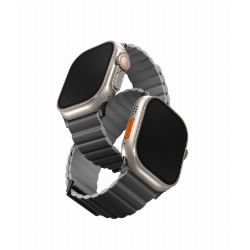 Ремешок Uniq Revix Premium Edition для Apple Watch 49/45/44/42 мм, Charcoal/Ash Grey, серый