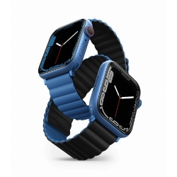 Ремешок Uniq Revix для Apple Watch 49/45/44/42 мм, Blue/Black, синий/черный