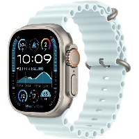 AW Ultra 49mm Ocean Band Natural Titanium Finish Ice Blue MXTF3