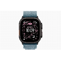 Apple Watch Ultra 3 49 мм, Black Titanium Light Blue Alpine Loop M