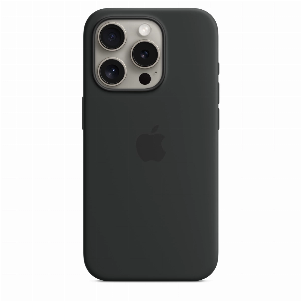 Чехол Apple iPhone 15 Pro Silicone Case с MagSafe, (MT1A3), Black, черный