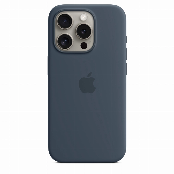 Чехол Apple iPhone 15 Pro Silicone Case с MagSafe, Storm (MT1D3), Blue, синий