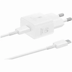 Сетевое зарядное устройство Samsung 25W Type-C с кабелем,  (EP-T2510NWEGEU), White, белый