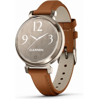 Смарт-часы Garmin Lily 2 Lilac Cream Case with Tan Leather Band, Gold, золотистый