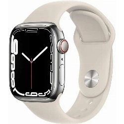 Умные часы Apple Watch Series 7 41, Silver Stainless Steel Starlight Sport Band, сияющая звезда