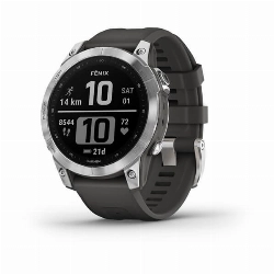 Умные часы Garmin Fenix 7 Silver with Graphite Band, серый