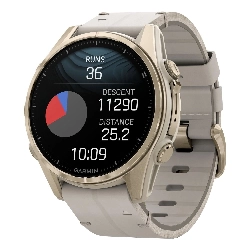 Умные часы Garmin Fenix 8, 43 мм Amoled Sapphire Soft Gold Stainless Steel / Fog Gray Leather Band