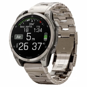Умные часы Garmin Fenix 8, 47 мм AMOLED Sapphire Bare Titanium / Graphite / Titanium Band