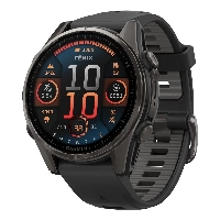 Умные часы Garmin Fenix 8, 43mm Amoled Sapphire Carbon Gray with Black/Pebble Gray Silicone