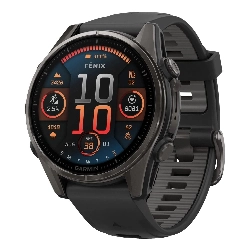 Умные часы Garmin Fenix 8, 43mm Amoled Sapphire Carbon Gray with Black/Pebble Gray Silicone