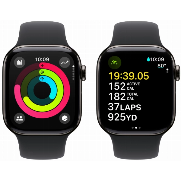 Умные часы Apple Watch Series 10 42 мм, M/L 140-245 мм, Titanium Case GPS+Cellular, Black