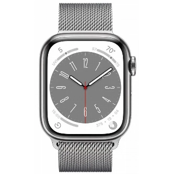 Умные часы Apple Watch Series 8 45 мм, Stainless Steel Case with Milanese Loop, Silver