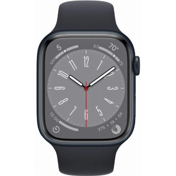 Умные часы Apple Watch Series 8 41 мм, M/L 160-210 мм, Aluminium Case with Sport Band, Midnight