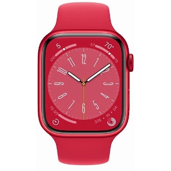 Умные часы Apple Watch Series 8 45 мм, S/M 130-180 мм, Aluminium Case with Sport Band, Red
