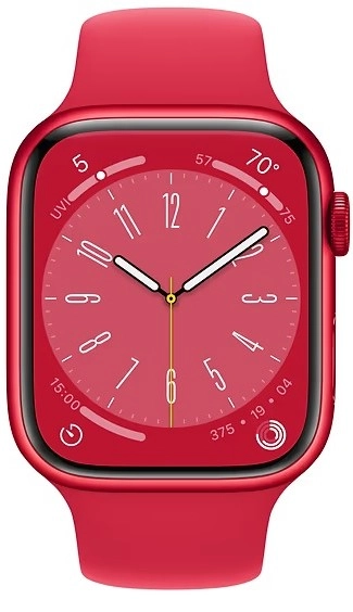 Умные часы Apple Watch Series 8 45 мм, M/L 160-210 мм, Aluminium Case with Sport Band, Red