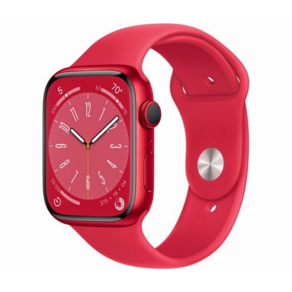 Умные часы Apple Watch Series 8 45 мм, M/L 160-210 мм, Aluminium Case with Sport Band, Red