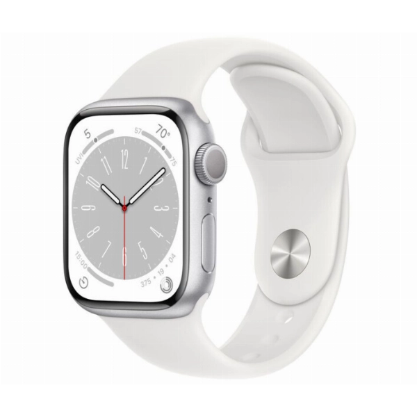 Умные часы Apple Watch Series 8 45 мм, M/L 160-210 мм, Aluminium Case with Sport Band, Silver