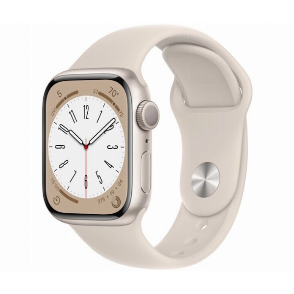Умные часы Apple Watch Series 8 45 мм, M/L 160-210 мм, Aluminium Case with Sport Band, Starlight