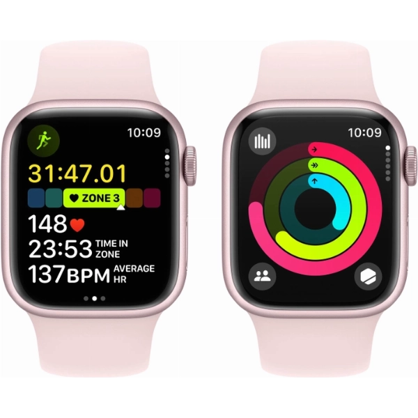 Умные часы Apple Watch Series 9 41 мм, S/M 130-180 мм, Aluminium Case with Sport Band, Pink