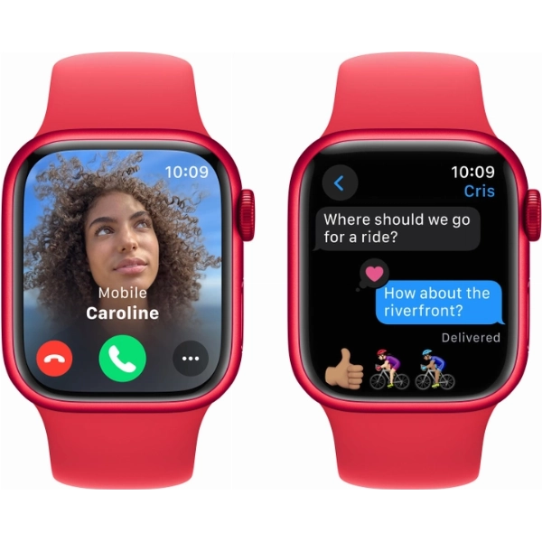 Умные часы Apple Watch Series 9 45 мм, S/M 130-180 мм, Aluminium Case with Sport Band, Red