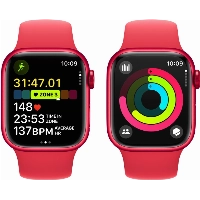 Умные часы Apple Watch Series 9 45 мм, S/M 130-180 мм, Aluminium Case with Sport Band, Red