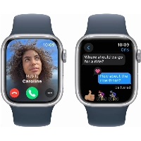 Умные часы Apple Watch Series 9 45 мм, S/M 130-180 мм, Aluminium Case with Sport Band, Silver